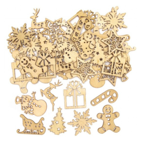 Dřevěné vánoční mini dekorace (45ks) AV678 Baker Ross