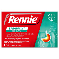 RENNIE Spearmint bez cukru  60 žvýkacích tablet