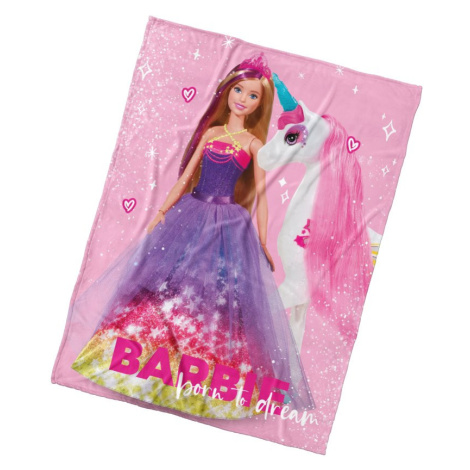 Dětská deka Barbie a Kouzelný Jednorožec 130x170 cm Carbotex