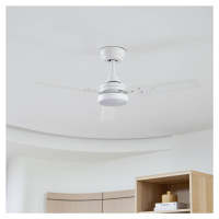 Lindby Stropní ventilátor Lindby LED Aerallo, bílý, CCT, tichý