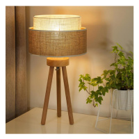 - Stolní lampa YUTE BOHO 1xE27/15W/230V pr. 25 cm hnědá/krémová