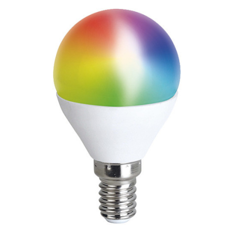 SOLIGHT WZ432 LED SMART WIFI žárovka, miniglobe, 5W, E14, RGB, 400lm