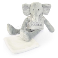 Plyšový slon Elephant Sweety Doudou et Compagnie v dárkovém balení šedý 25 cm od 0 měsíců