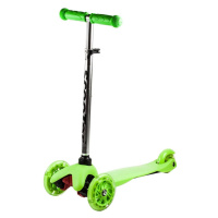 Koloběžka tříkolová MINI SCOOTER se svítícími kolečky, zelená