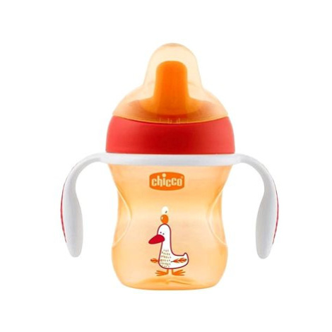 CHICCO Trénujeme s držadly 200 ml orange 6 m+