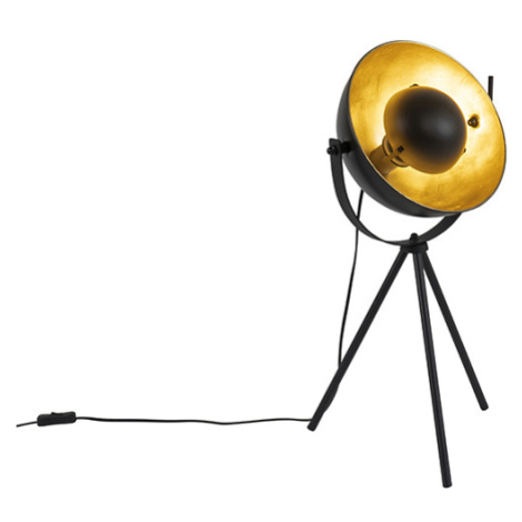Stolní lampa černá se zlatým nastavitelným stativem 63,3 cm - Magnax QAZQA