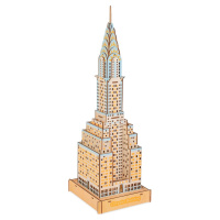 Woodcraft construction kit Dřevěné 3D puzzle Chrysler Building barevné