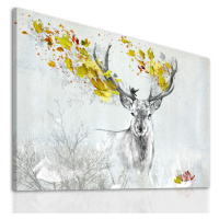 Obraz na plátně DEER DREAMS COLOR J různé rozměry Ludesign ludesign obrazy: 100x70 cm