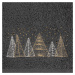 Bavlněný ručník antracitový se zlatou vánoční výšivkou