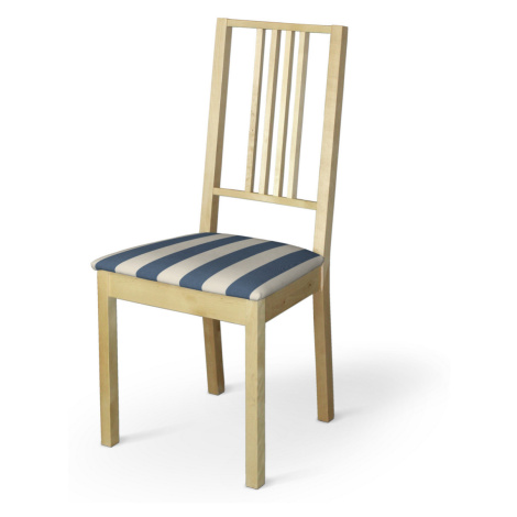 Dekoria Potah na sedák židle Börje, modré a bílé svislé pruhy, potah sedák židle Börje, Quadro, 