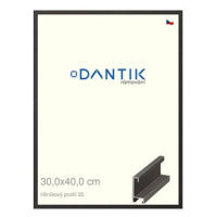 DANTIK rámeček 30 × 40, ALU profil 6035 Dýha černý plexi čiré