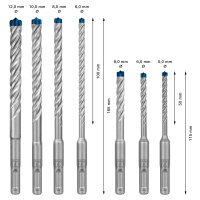 Sada vrtáků do betonu SDS plus-7X Bosch EXPERT Dostupné varianty: 7dílná sada vrtáků do betonu S