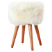 Stolička s bílým sedákem z ovčí kožešiny Native Natural, ⌀ 30 cm