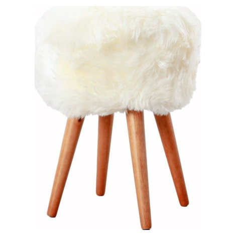 Stolička s bílým sedákem z ovčí kožešiny Native Natural, ⌀ 30 cm