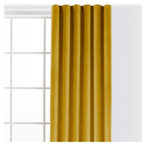 Sametový závěs FILUMI hořčicový 140 x 250 cm 1 ks decoDoma