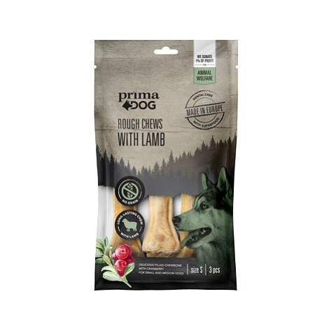 PrimaDog plněné žvýkací kosti jehně - brusinka S 10 cm 105 g