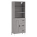 vidaXL Skříň highboard šedá sonoma 69,5 x 34 x 180 cm kompozitní dřevo