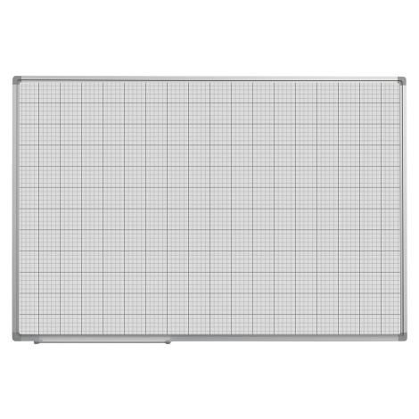 eurokraft basic Rastrová tabule, bílý lak, š x v 900 x 600 mm, rastr 10 x 10 / 50 x 50 mm