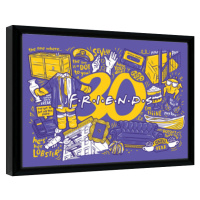 Obraz na zeď - Friends 30 Years - Purple Infographic, 44.5 × 34.3 cm