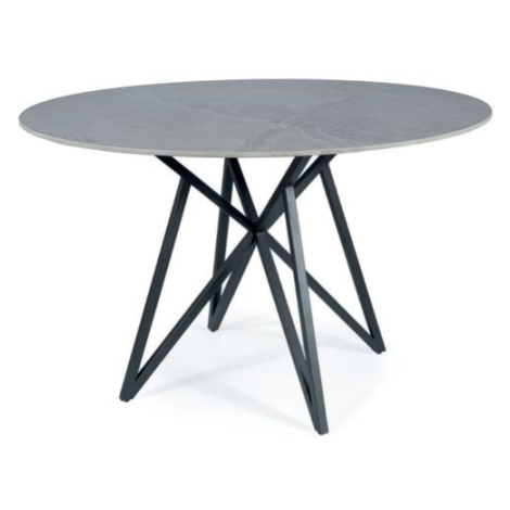 Jídelní stůl MERONU šedý mramor/černá