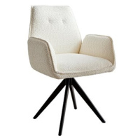 DELIFE Otočná židle Zoa-Flex křížová podnož zaoblená otočná bouclé bílý 180°