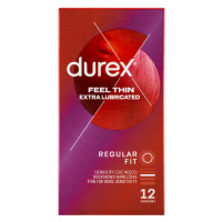 Durex Feel Thin Extra Lubricated Regular Fit kondomy 12 ks