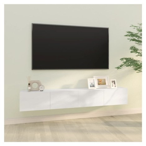 vidaXL Nástěnné TV skříňky 2 ks lesklé bílé 100x30x30 cm