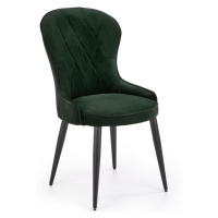 Židle K366 látka velvet/kov tmavě zelená