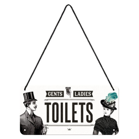 Plechová cedule Gents and Ladies Toilets, 20 × 10 cm POSTERSHOP