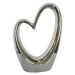 Keramická stříbrná dekorace Srdce, 17,5 x 24,5 cm