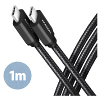 AXAGON kabel USB-C - USB-C SPEED USB3.2 Gen 1, PD60W 3A, opletený, 1m, černá - BUCM3-CM10AB