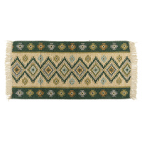 Kusový oboustranný vzorovaný koberec KILIM - ROMBY zelená 60x120 cm Multidecor