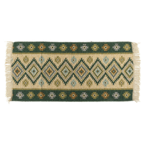 Kusový oboustranný vzorovaný koberec KILIM - ROMBY zelená 60x120 cm Multidecor