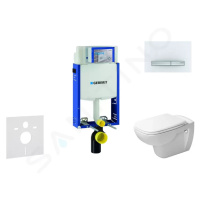 GEBERIT Kombifix Modul pro závěsné WC s tlačítkem Sigma50, alpská bílá + Duravit D-Code WC a sed