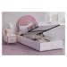Dětská postel s úložným prostorem susy 100x200cm - bílá/růžová