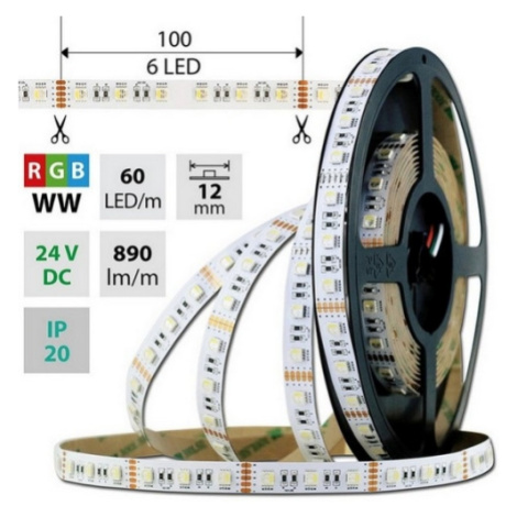 LED pásek McLED 24V RGBW WW teplá bílá 12mm IP20 19,2W/m ML-128.635.60.2