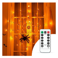 LED Dekorační řetěz HALLOWEEN LED/5V/8 funkcí pavučina + dálkové ovládání