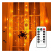 LED Dekorační řetěz HALLOWEEN LED/5V/8 funkcí pavučina + dálkové ovládání