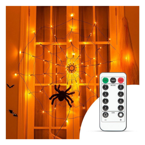 LED Dekorační řetěz HALLOWEEN LED/5V/8 funkcí pavučina + dálkové ovládání Donoci