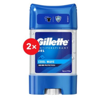 GILLETTE Cool Wave Gelový antiperspirant 2 × 70 ml