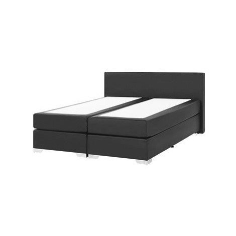 BELIANI postel PRESIDENT 160 × 200, kožená, černá