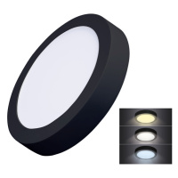 SOLIGHT WD172-B LED mini panel CCT, přisazený, 18W, 1530lm, 3000K, 4000K, 6000K, kulatý, černá b