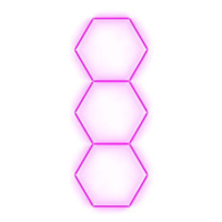 Escape6 Kompletní LED hexagonové svítidlo růžové, rozměr 3 elementy 97 × 246 cm