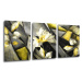 Impresi Obraz Abstraktní žluto šedý - 150 x 70 cm (3 dílný)