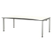 mauser Designový stůl s přestavováním výšky, šířka 2000 mm, deska bílá, podstavec v hliníkové st