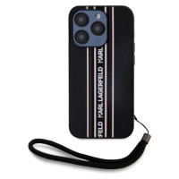 Karl Lagerfeld PU Saffiano Athleisure Stripe and Strap zadní kryt iPhone 15 Pro Max růžový