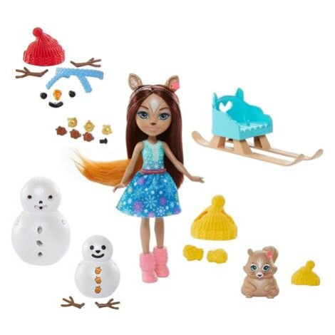 Enchantimals hrací sada varianta 1 sysel, sněhuláci, sáně Mattel