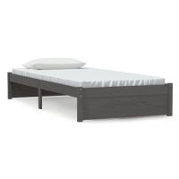 Rám postele šedý masivní dřevo 90 × 200 cm, 814936