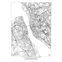 Mapa Liverpool, Hubert Roguski, 30 × 40 cm