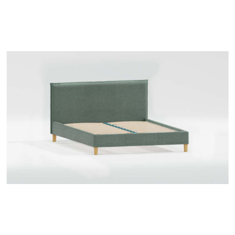 Zelená čalouněná dvoulůžková postel s roštem 160x200 cm Tina – Ropez